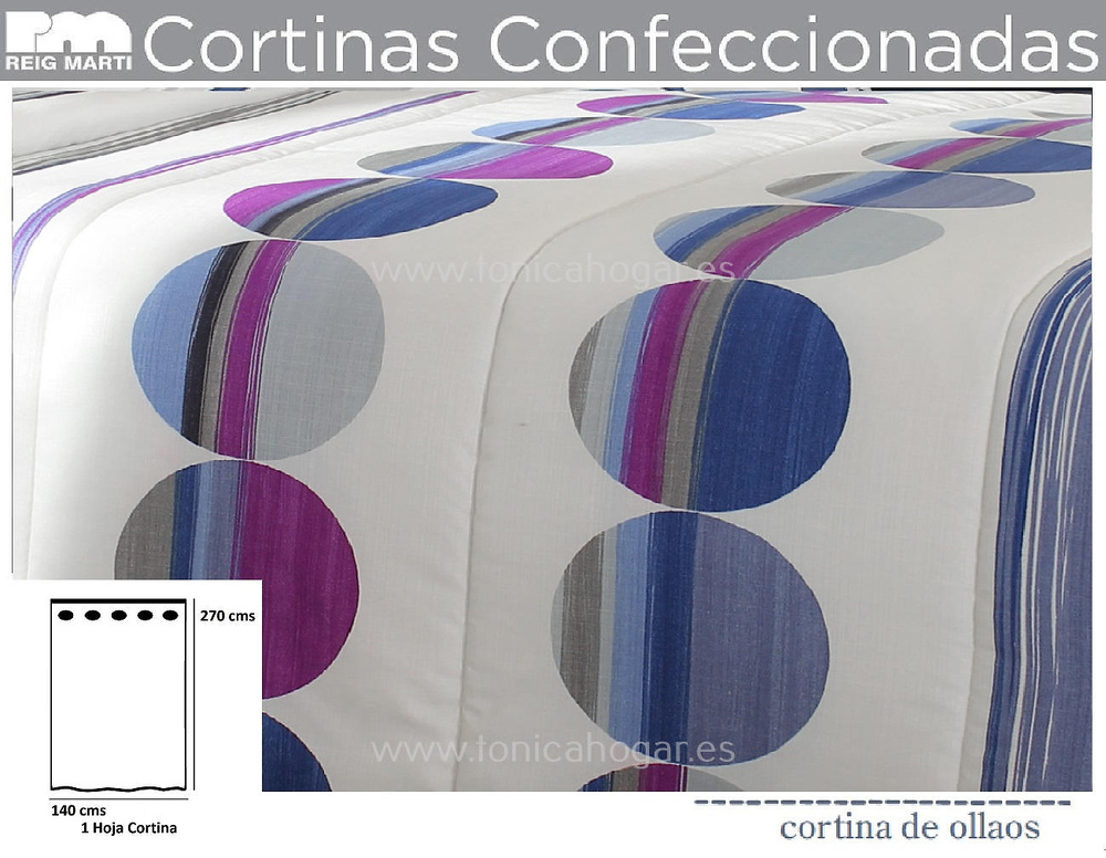Cortina Confeccionada Sipo Azul de Reig Marti 