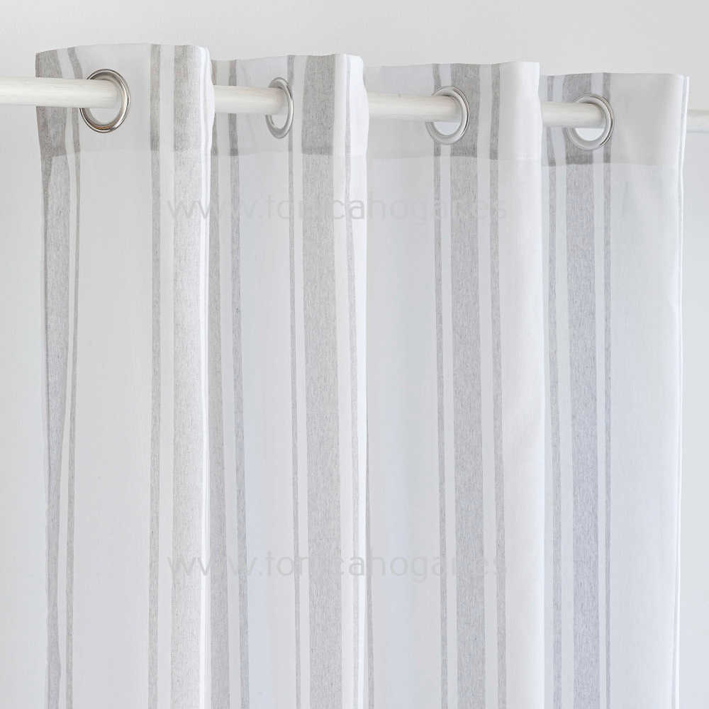 Cortina Confeccionada Tabarca Visillo de Sansa Plata Cortina 150x260 Ollaos Cortina 200x260 Ollaos Plata 