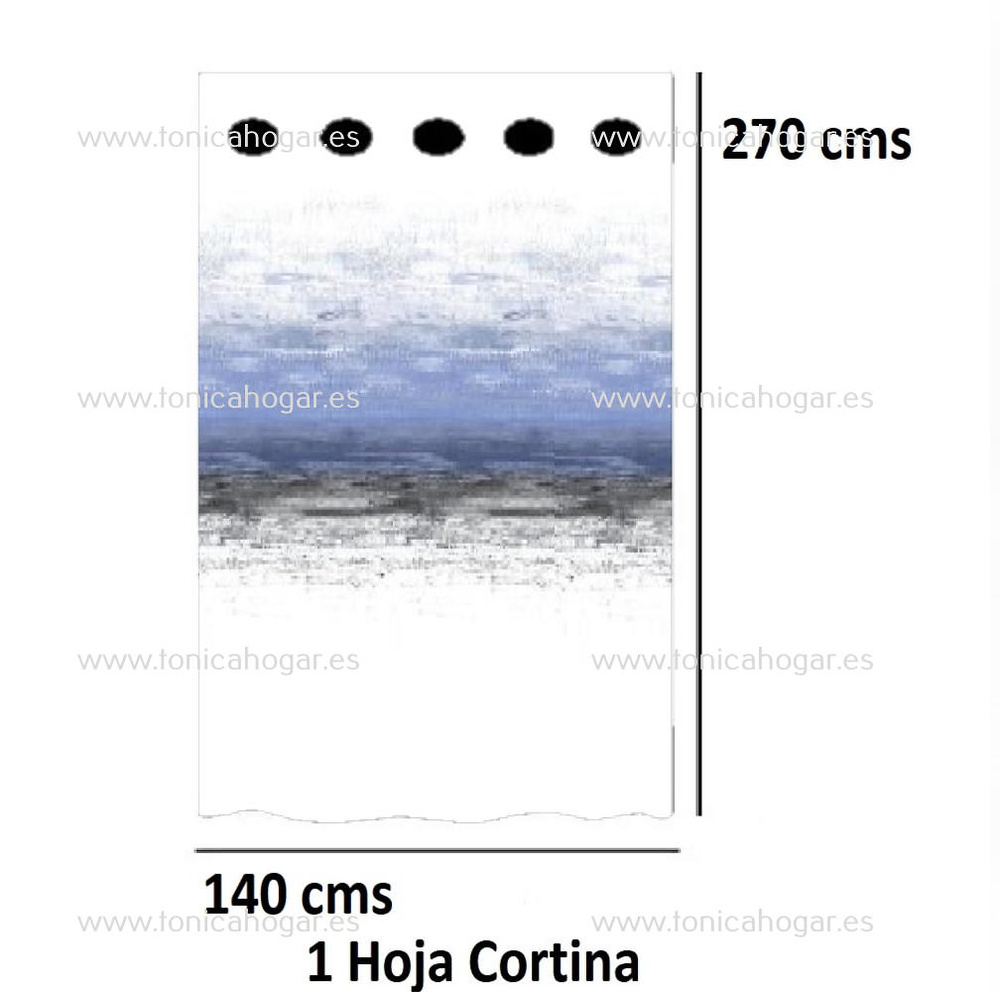 Cortina Confeccionada Tarey Azul de Reig Marti Azul Cortina 140x270 Ollaos 