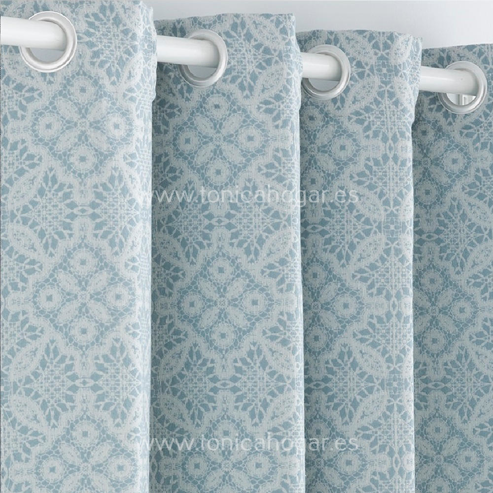 Cortina Confeccionada Tripoli Azul de Orian Celeste Cortina 150x260 Ollaos Cortina 200x260 Celeste Ollaos 