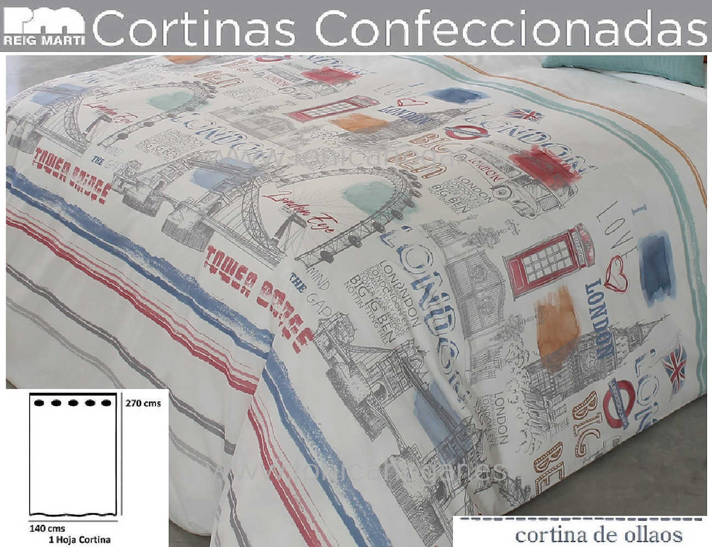 Cortina Confeccionada Union Multicolor de Reig Marti 