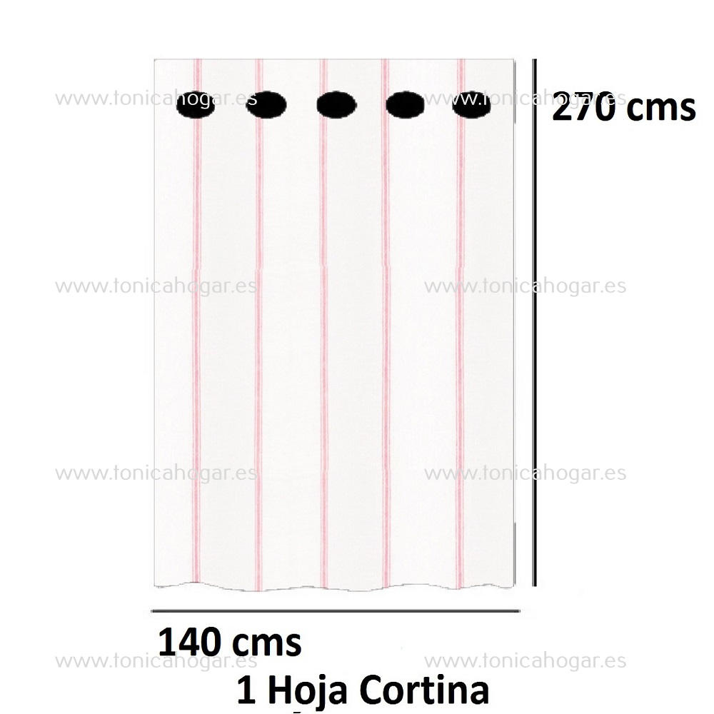 Cortina Confeccionada Veny de Reig Marti Rosa Cortina 140x270 Ollaos 