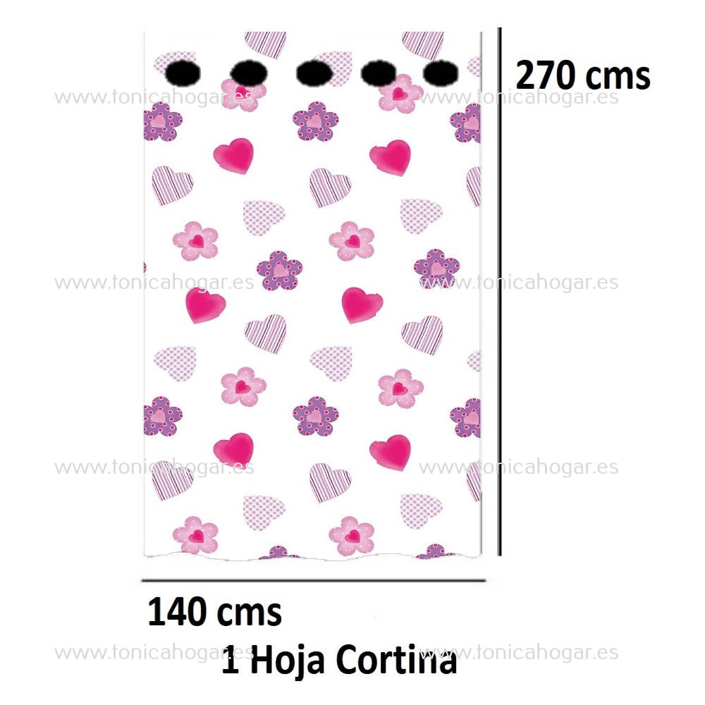 Cortina Confeccionada Wendyco Chicle de Reig Marti Chicle Cortina 140x270 Ollaos 