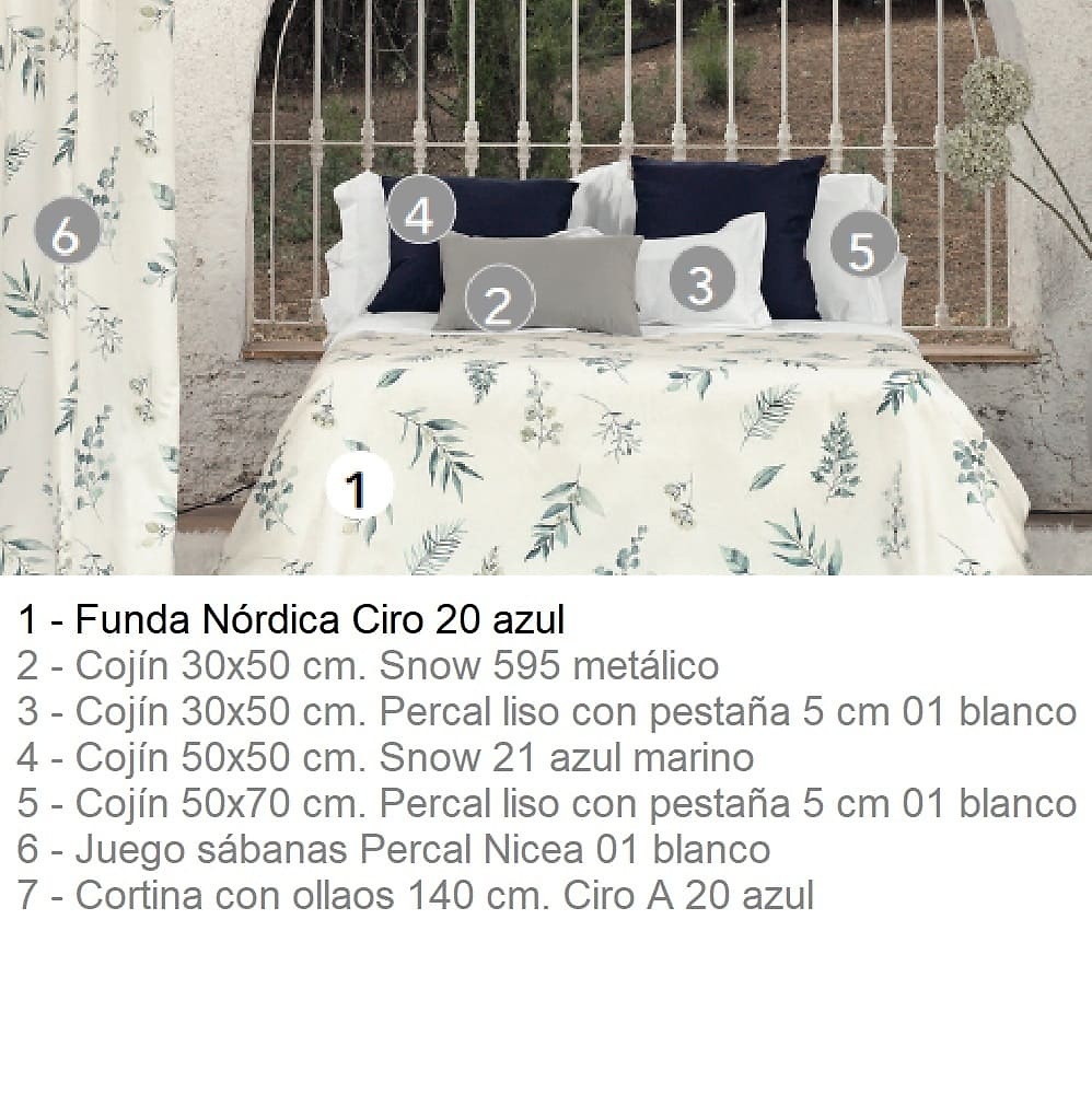 Artículos coordinados Dúo Funda Nórdica Ciro Azul de Cañete 