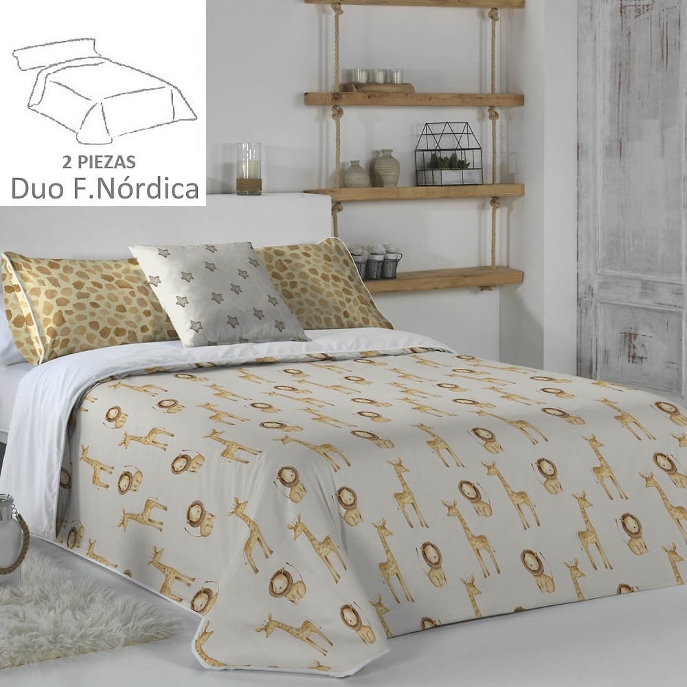Dúo Funda Nórdica Nala A Beig de Cañete Beig Dúo Funda Nórdica 090 150x220+50 Beig Dúo Funda Nórdica 105 180x220+50 