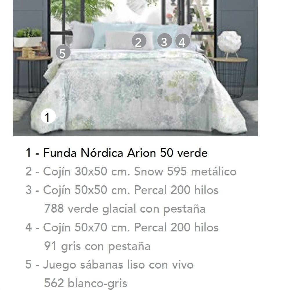 Artículos coordinados Duo Funda Nórdica Arion Verde de Cañete 