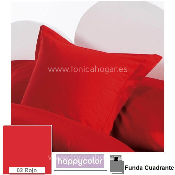 Funda Cojín Happycolor Reig Marti Happycolor 02 Rojo Funda Cojín Pestaña 50x50+5 