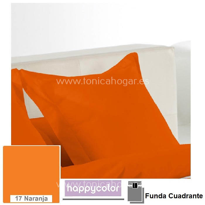 Funda Cojín Happycolor Reig Marti Happycolor 17 Naranja Funda Cojín Pestaña 50x50+5 