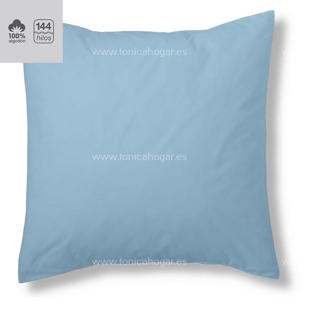 Fundas Almohadas Y Cojines Cala 100% Algodón de Es-Telia. 010 Celeste Funda Cojín 40x40 