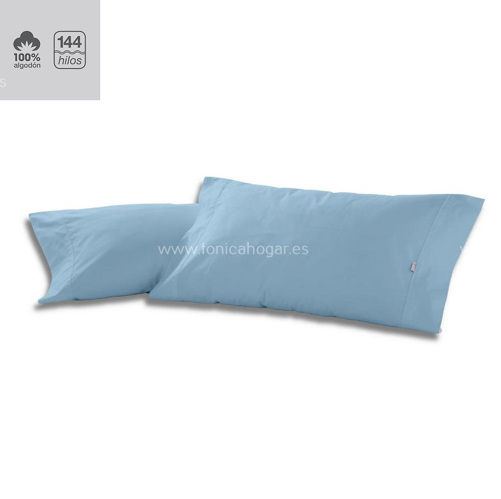 Fundas Almohadas Y Cojines Cala 100% Algodón de Es-Telia. 010 Celeste Pack Funda Almohada 2 de 45x080 010 Celeste Pack Funda Almohada 2 de 45x090 