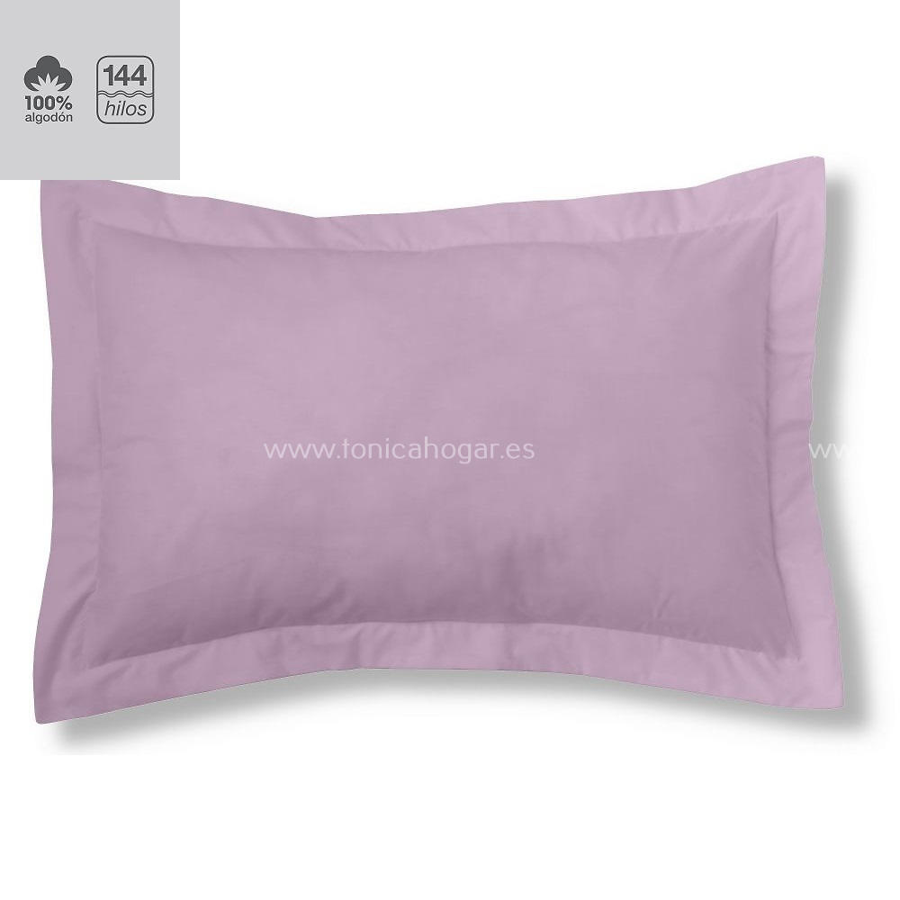 Fundas Almohadas Y Cojines Cala 100% Algodón de Es-Telia. 116 Malva Funda Cojín Pestaña 50x75+5 