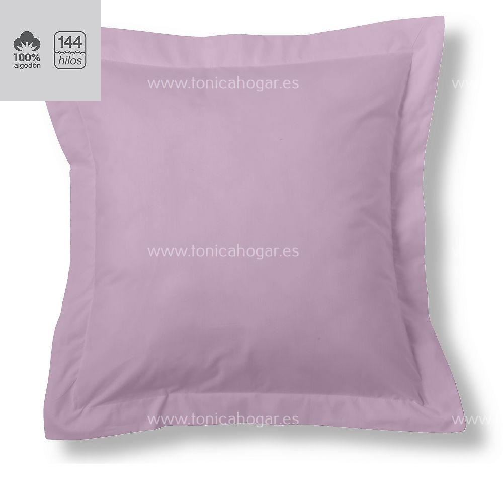 Fundas Almohadas Y Cojines Cala 100% Algodón de Es-Telia. 116 Malva Funda Cojín Pestaña 55x55+5 