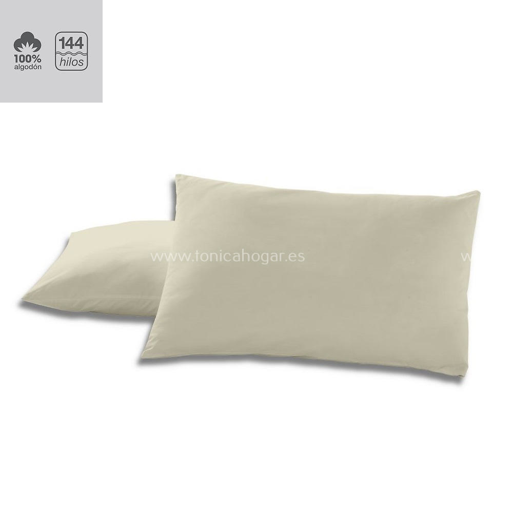 Fundas Almohadas Y Cojines Cala 100% Algodón de Es-Telia. 138 Piedra 2 Fundas Almohadas 075-080 (2 de 50x80) 