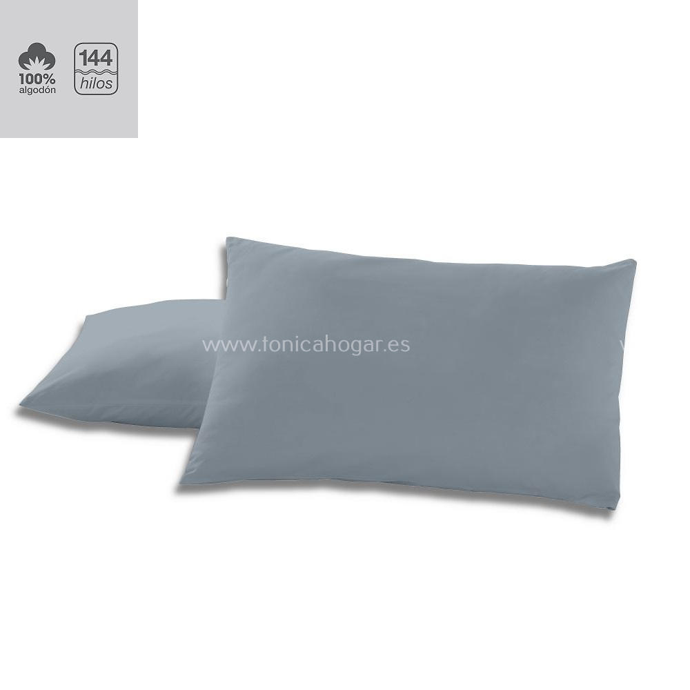 Fundas Almohadas Y Cojines Cala 100% Algodón de Es-Telia. 254 Acero 2 Fundas Almohadas 075-080 (2 de 50x80) 