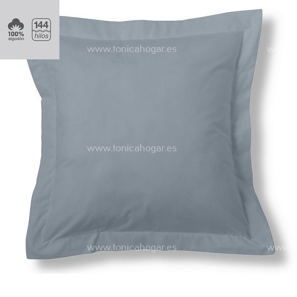 Fundas Almohadas Y Cojines Cala 100% Algodón de Es-Telia. 254 Acero Funda Cojín Pestaña 55x55+5 