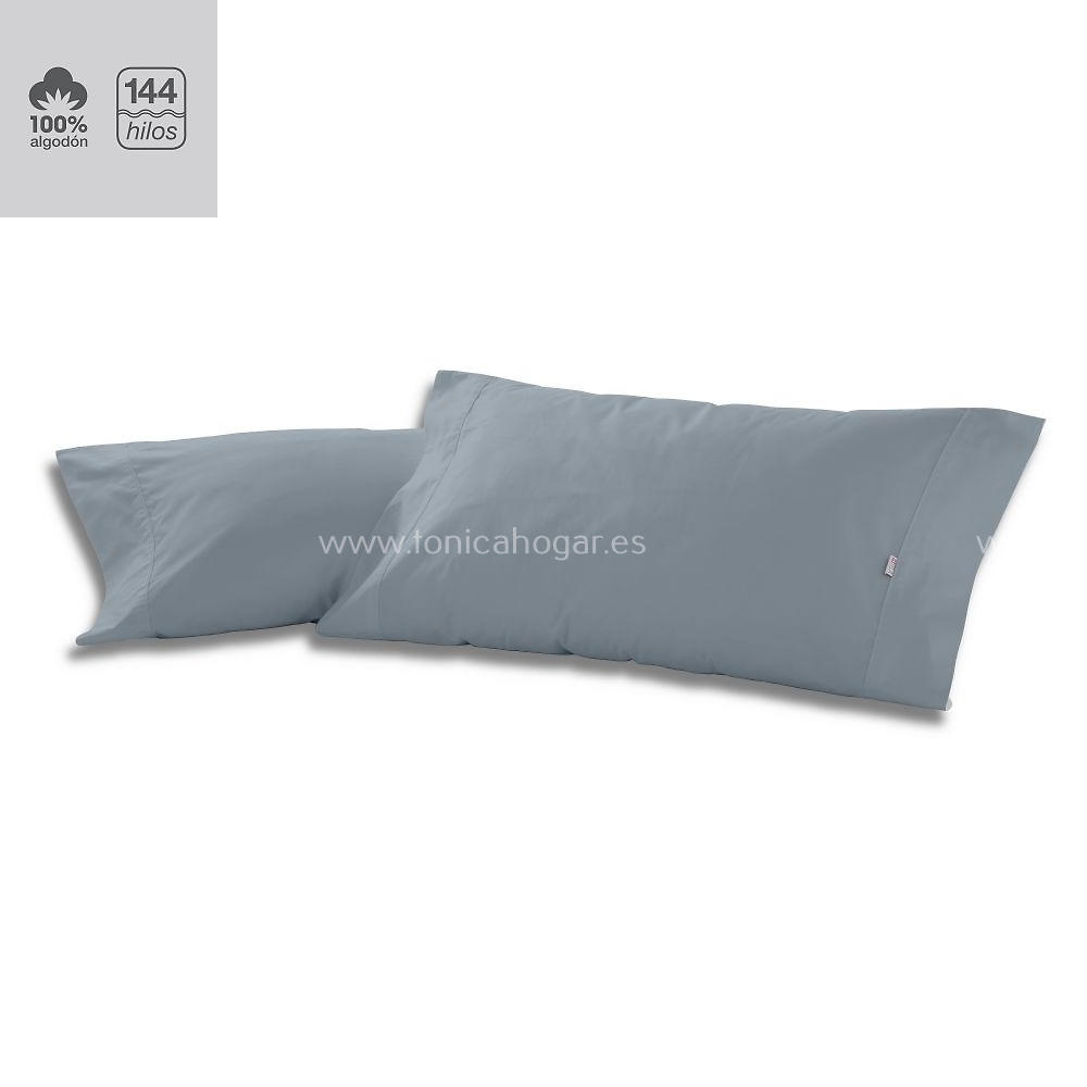 Fundas Almohadas Y Cojines Cala 100% Algodón de Es-Telia. 254 Acero Pack Funda Almohada 2 de 45x080 254 Acero Pack Funda Almohada 2 de 45x090 