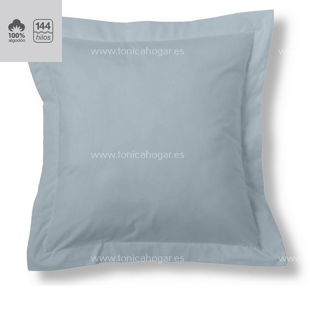 Fundas Almohadas Y Cojines Cala 100% Algodón de Es-Telia. 256 Plata Funda Cojín Pestaña 55x55+5 