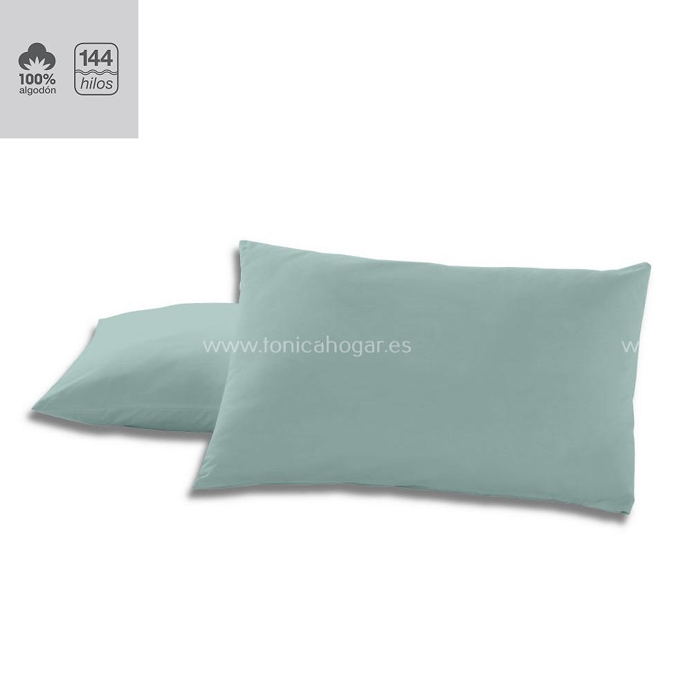 Fundas Almohadas Y Cojines Cala 100% Algodón de Es-Telia. 316 Aqua 2 Fundas Almohadas 075-080 (2 de 50x80) 