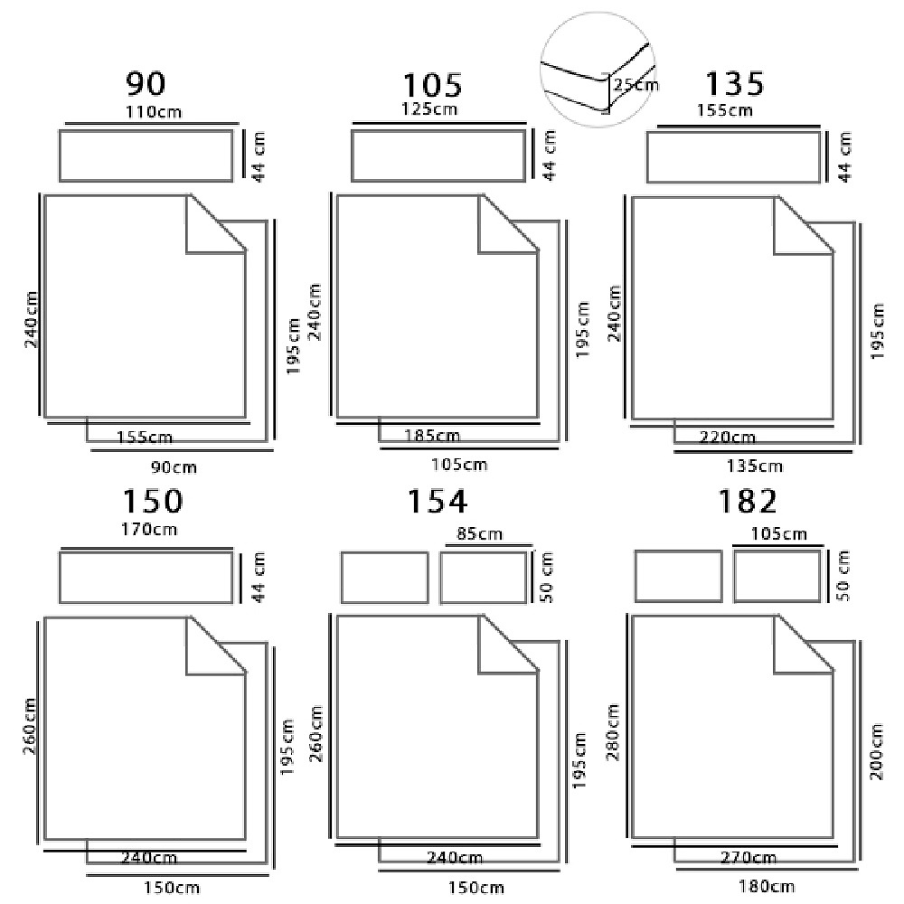 Medidas disponibles Juego Funda Nórdica Joyce Fn Beig de Reig Marti 090, 105, 135, 150, 180 