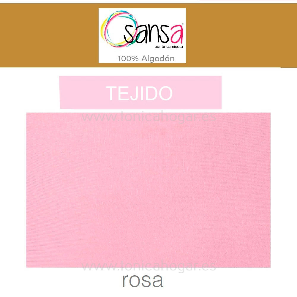 Metraje Punto Camiseta de Sansa Rosa Tela Alto 280 