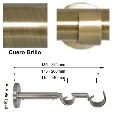 SOPORTE VARADERO EXTENSIBLE PARED DOBLE de ALTRAN Cuero Diámetro 19/19 mm 