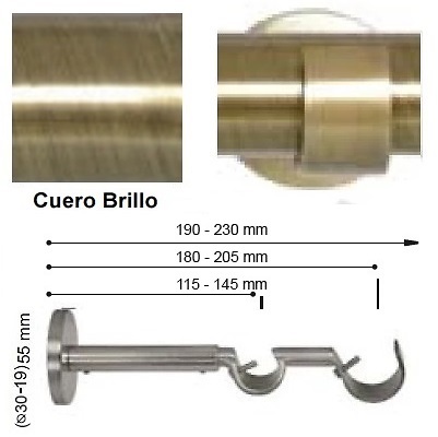 SOPORTE VARADERO EXTENSIBLE PARED DOBLE de ALTRAN Cuero Diámetro 30/19 mm 