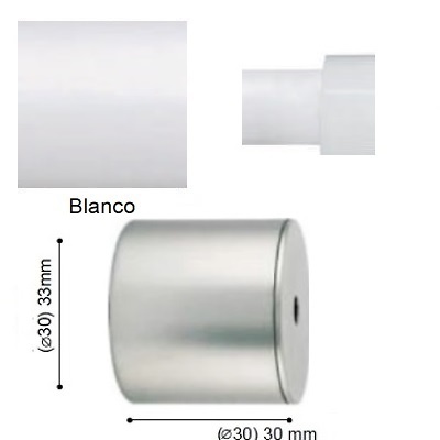 SOPORTE VARADERO LATERAL de ALTRAN Blanco Díámetro 30 mm 
