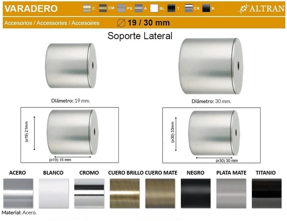 SOPORTE VARADERO LATERAL de ALTRAN 