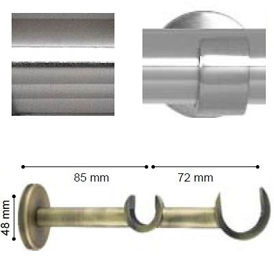SOPORTE VARADERO PARED DOBLE de ALTRAN Acero Diámetro 30/19 mm 