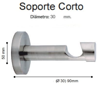 Soporte Barra Metalico Infinity Corto de Altran Acero Díámetro 30 mm 