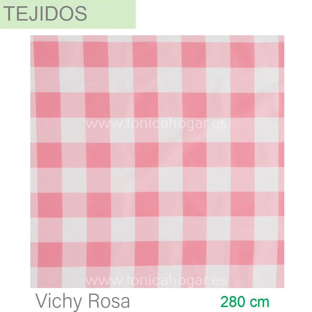 Tejido Vichy Rosa de Sansa Rosa Tela Alto 280 