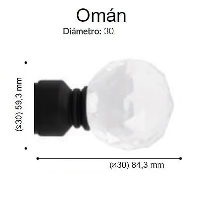 Terminal Cristal Varadero Oman Negro de Altran Negro Díámetro 30 mm 