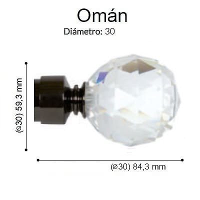 Terminal Cristal Varadero Oman Titanio de Altran Titanio Díámetro 30 mm 