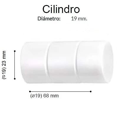Terminal Varadero Cilindro Blanco De Altran Blanco Diámetro 19 mm 