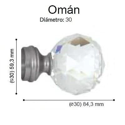 Terminal Varadero Oman Plata Mate De Altran Plata Mate Díámetro 30 mm 