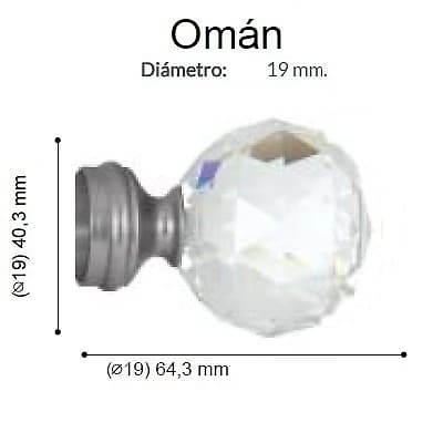 Terminal Varadero Oman Plata Mate De Altran Plata Mate Diámetro 19 mm 