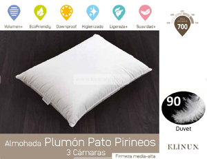 Almohada Pluma Pato Pirineos 3 Camaras de Klinun