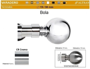 Terminal Metalico Varadero Bola Cromo de Altran
