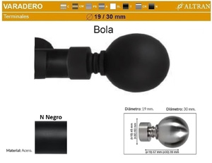 Terminal Metalico Varadero Bola Negro de Altran