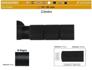 Terminal Metalico Varadero Cilindro Negro de Altran