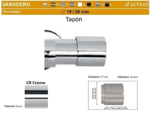 Terminal Metalico Varadero Tapon Cromo de Altran