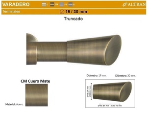 Terminal Metalico Varadero Truncado Cuero Mate de Altran