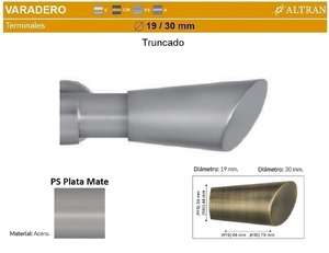 Terminal Metalico Varadero Truncado Plata Mate de Altran