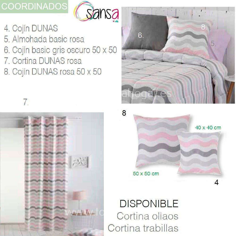 Articulos Coordinados Bouite DUNAS 2 Rosa de SANSA KIDS de Confecciones Paula 