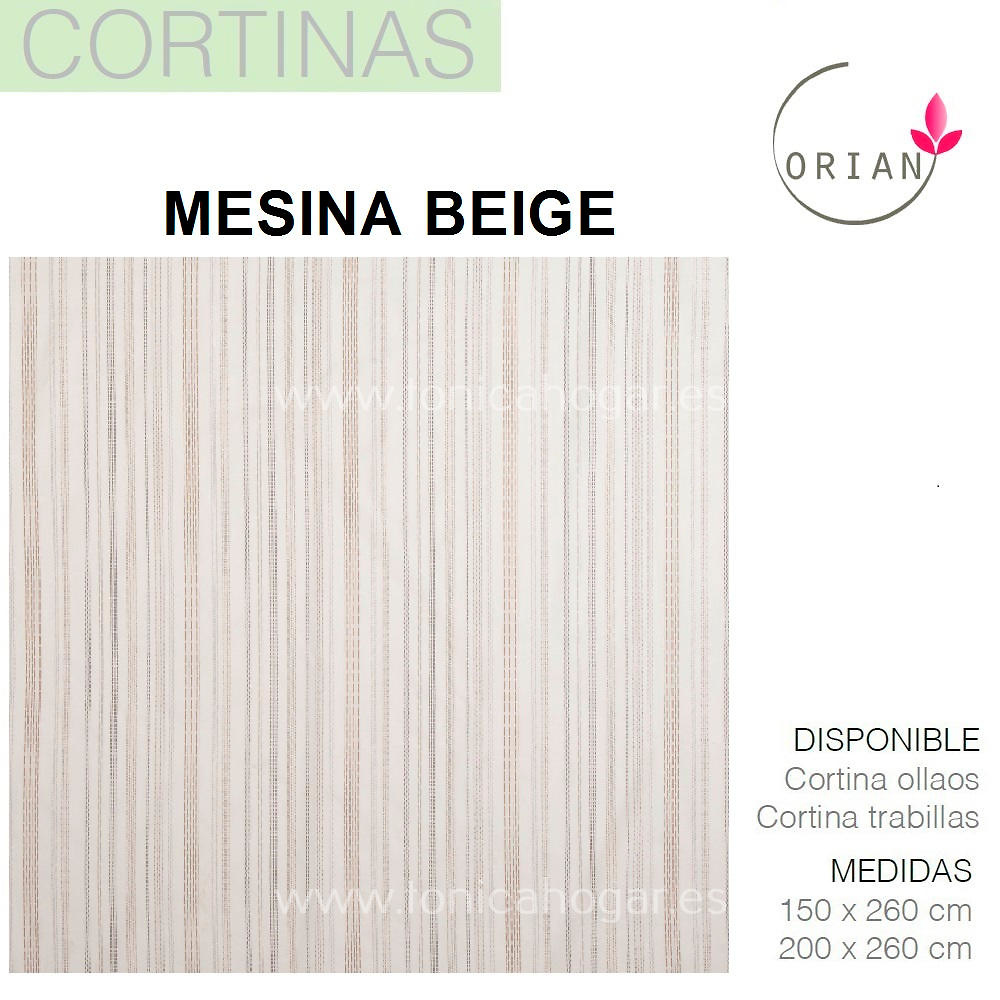 Cortina Confeccionada MESINA color 1 de Orian. 