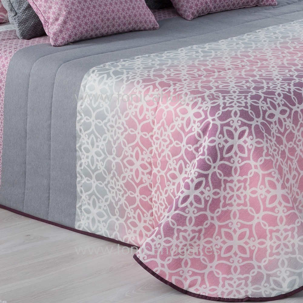 Edredón confort acolchado 200 gr jacquard rosa cama 135 (190x265