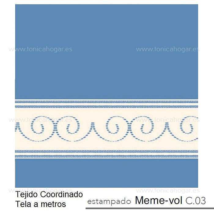 Detalle Tejido Cojín Meme Ct Azul de Reig Marti con Metraje Meme-Vol/MT C.03 Azul de Reig Marti 