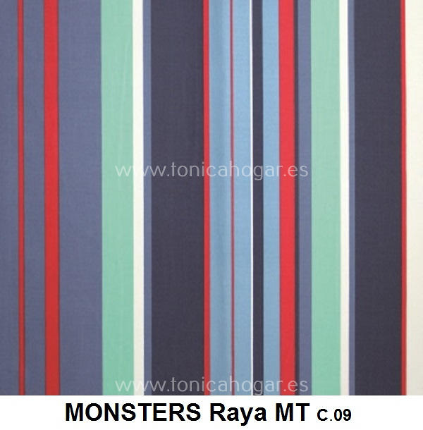 Detalle Tejido Cojín Monsters Stripe de Cañete con Metraje Monsters Stripe/MT C.09 Multicolor de Cañete 
