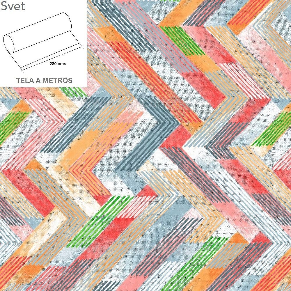Detalle Tejido Cojín Svet de Cañete con Metraje Svet A/MT C.09 Multicolor de Cañete 