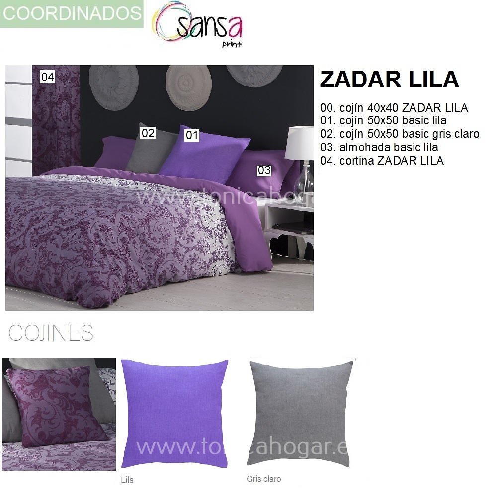 Articulos Coordinados Colcha Capa ZADAR 9 Lila de SANSA Print de Confecciones Paula 